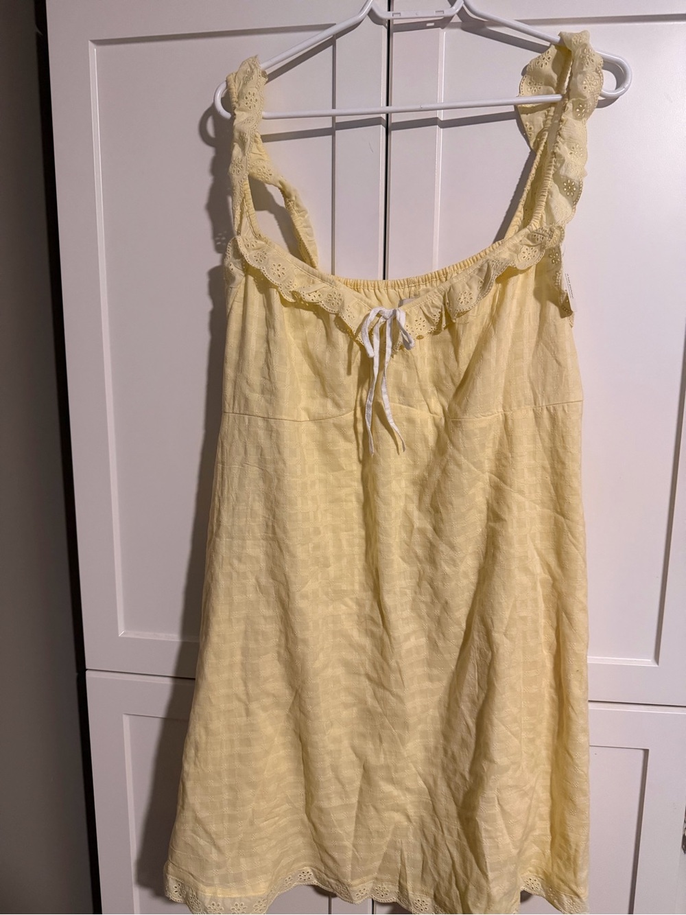 Hollister Pale Yellow Eyelet-Trim Chemise